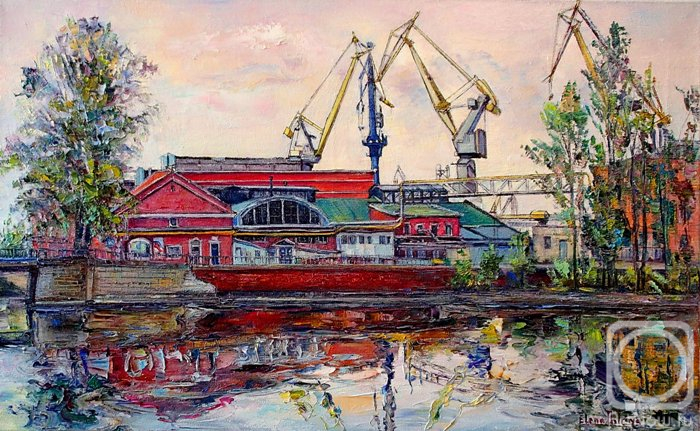 Ostraya Elena. Admiralty Shipyards. Reflection of Working Days