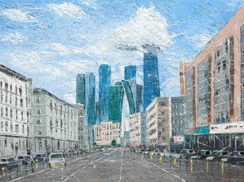 Moscow. Through the prism of times. View of Moscow-City. Lorti Dzhoui