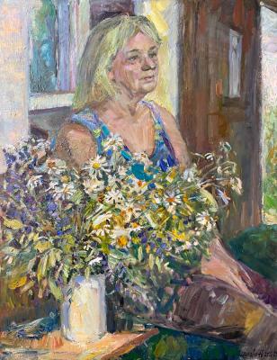 Portrait of mom with july herbs. Zhukova Juliya