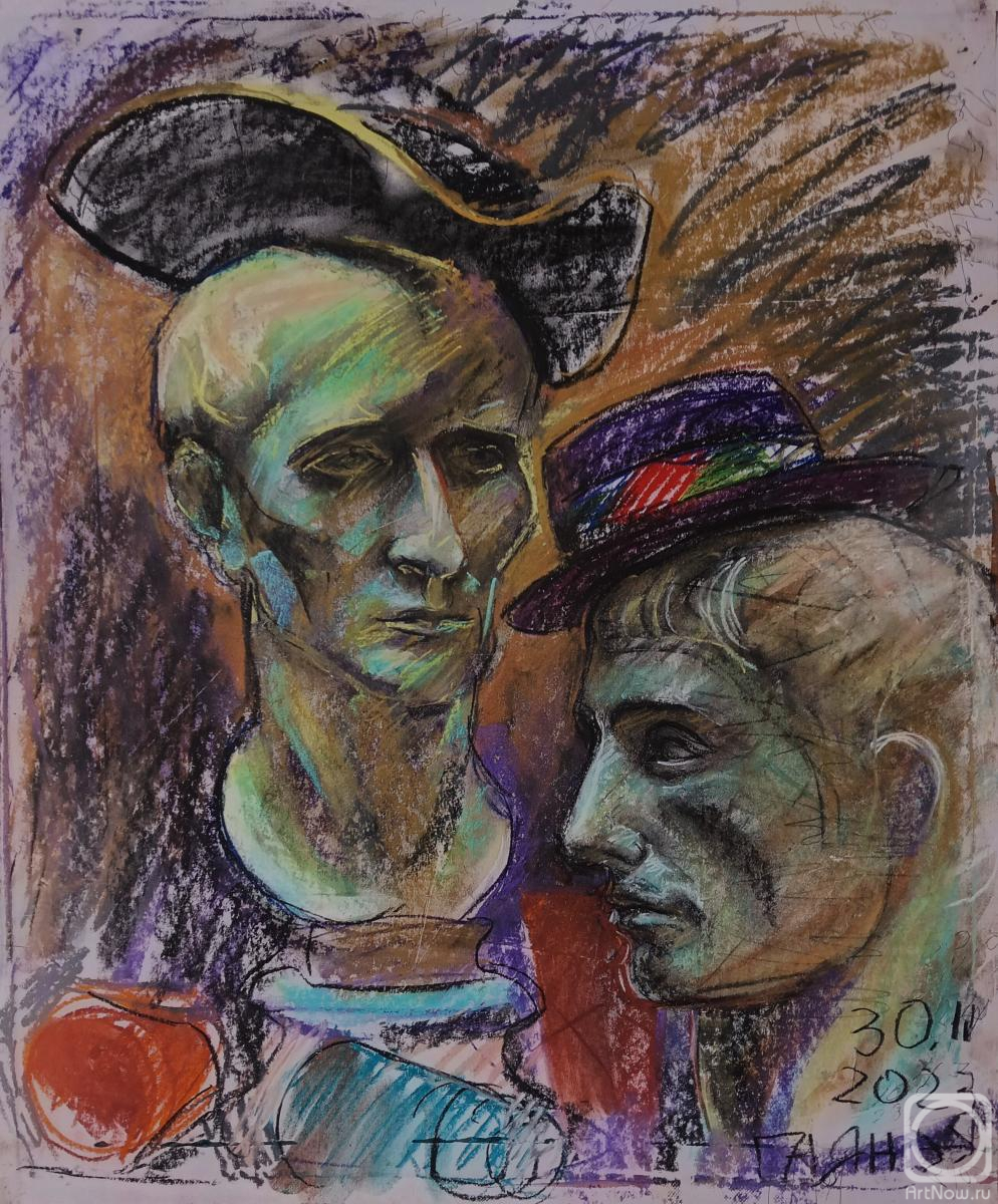 Dobrovolskaya Gayane. Plaster heads in hats