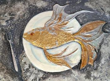 Goldfish on a plate. Zakharova Anastasiya