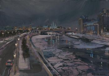 Moscow, Night view from the Patriarch's Bridge. Batov Anton