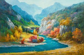 Mountain Valley. Katun River. Altai (Natural Landscape). Sharabarin Andrey