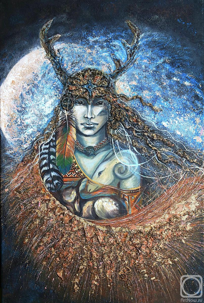 Russkih Nataliya. Horned God from the Series Totems