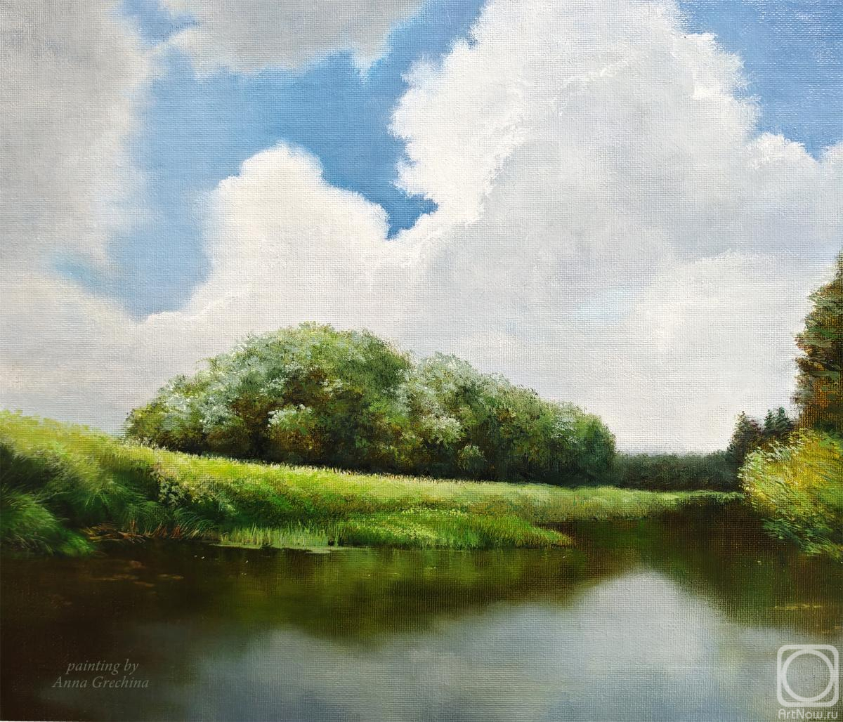 Grechina Anna. River and cloud