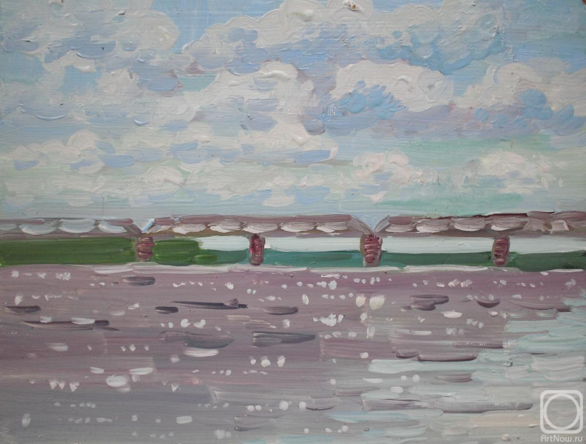 Fyodorova-Popova Tatyana. Railway bridge at noon
