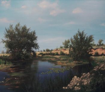 Картина «Летний вечер у озера»