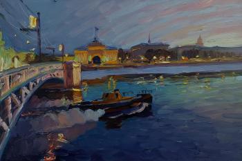 Along the Neva River in the evening. Melnikov Aleksandr