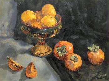 Still life with persimmons and tangerines. Bobrova Natalya