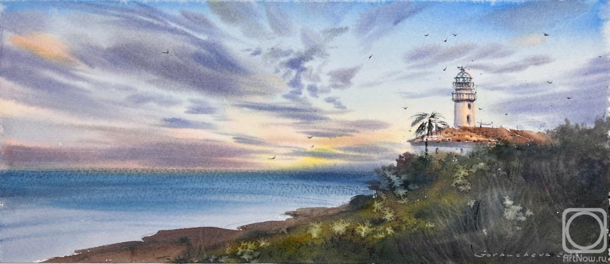 Gorbacheva Evgeniya. Lighthouse at sunset #7