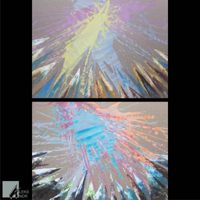 Better than Mountains - Only Mountains! Fantasy Diptych B,V. Mishustin Aleksandr