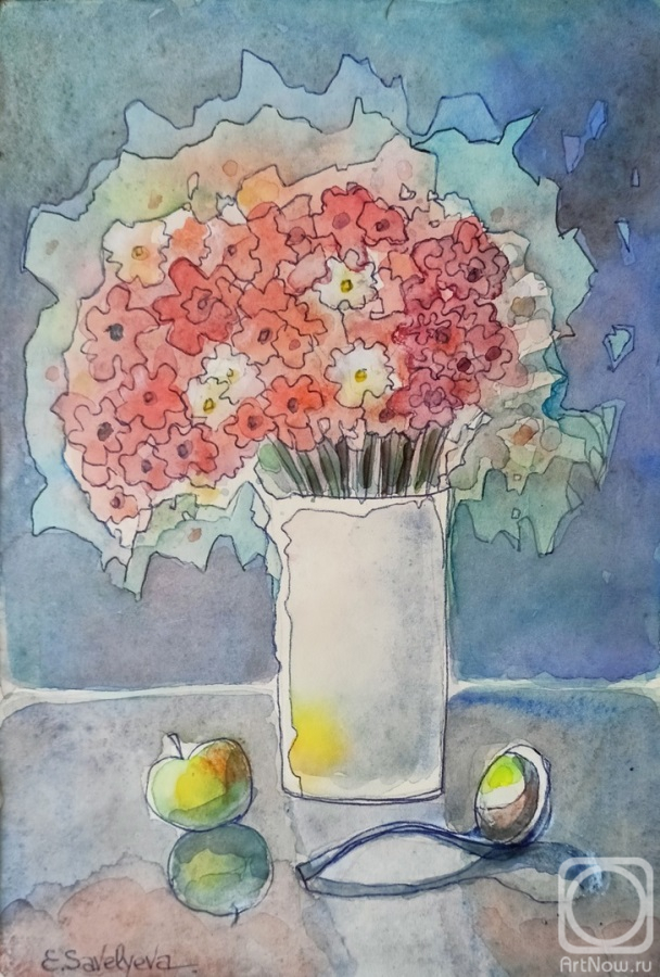 Savelyeva Elena. A bouquet of pink flowers