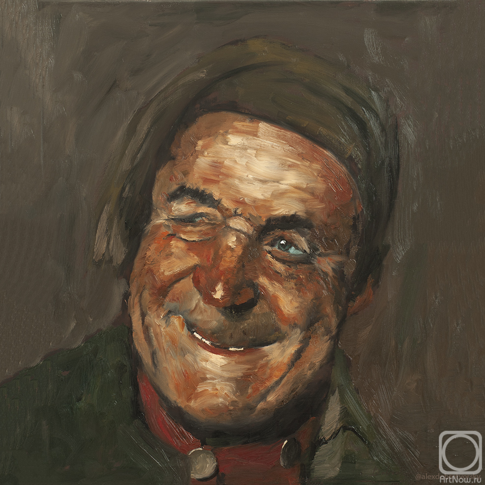 Dobrotvorskiy Aleksey. Portrait of a Laughing Peasant