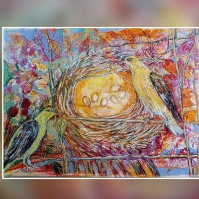 I hear the orioles sad voice. Naumova Elena