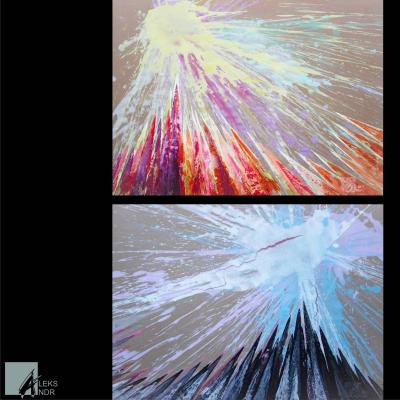 Better than Mountains - Only Mountains! Fantasy Diptych D,E (Andes Wall Art). Mishustin Aleksandr