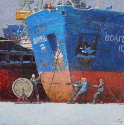 Everyday life in a winter port. Panov Igor