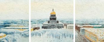St. Isaac's Cathedral in Snowy Winter. Triptych (Triptych In The Interior). Lorti Dzhoui