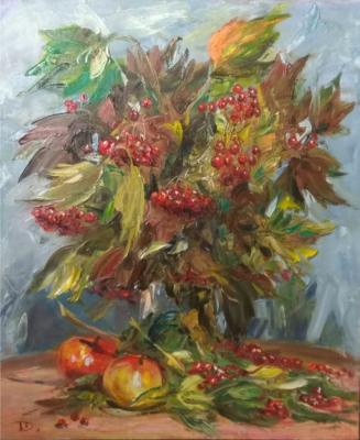 Still-life with a mountain ash and apples