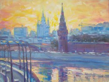 Moscow in the morning fog