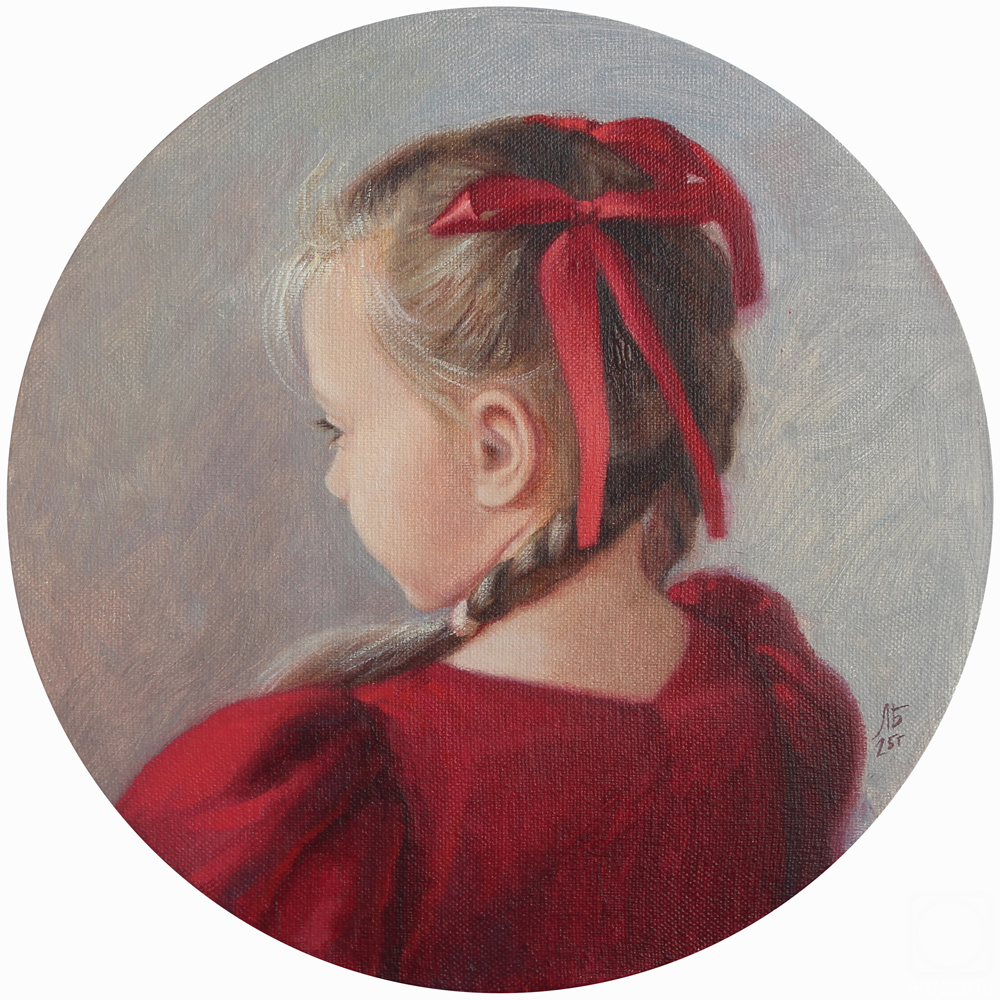 Bychenko Lyubov. Girl with red bows