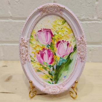 Tulips with mimosa. Prokofeva Irina