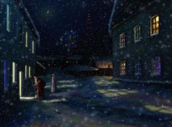 New Year's Eve in the old courtyards. Artyushkin Yuri