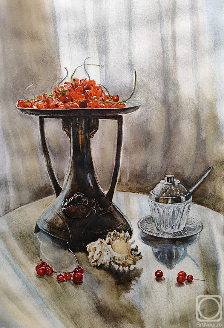 Zozoulia Maria. Still life with red currants