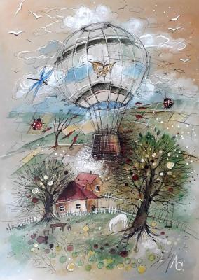 Flying with a butterfly