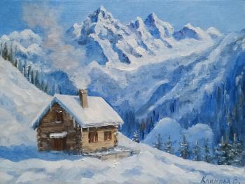 Hut in the mountains. Klimova Vera