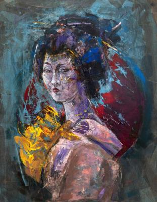 Flowers and the red sun. Sardaryan Ashot