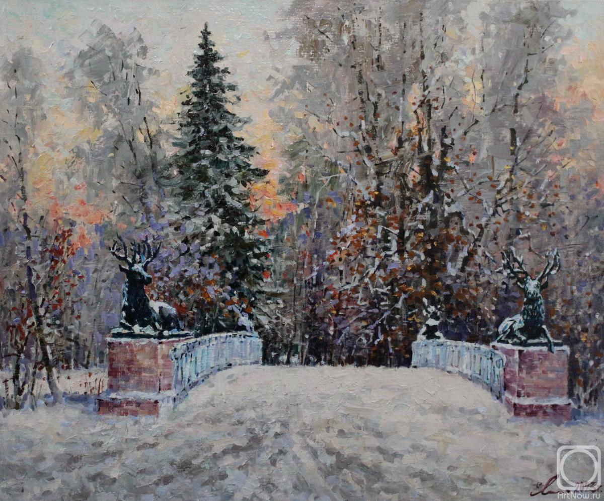 Malykh Evgeny. The Deer Bridge in Pavlovsk Park in winter