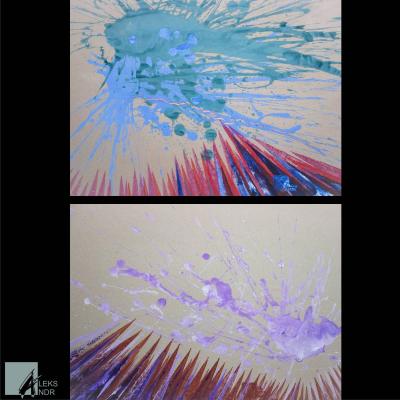 Only Mountains are better than Mountains! Fantasy Diptych K,L (Andes Wall Art). Mishustin Aleksandr