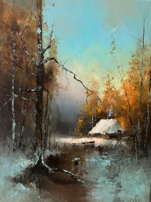 Snow was quietly falling on the city