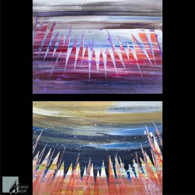 Only Mountains are better than Mountains! Fantasy Diptych M,N (Andes Wall Art). Mishustin Aleksandr