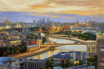 Moscow. The Kremlin shines in the distance (Moska River). Kamskij Savelij