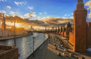 Moscow. Bathing in the rays of the summer sun (Moska River). Kamskij Savelij