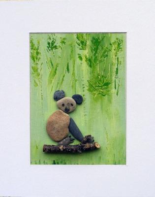 Koala Bamboo Bear Pebble Art Panda. Makarenko Lyudmila