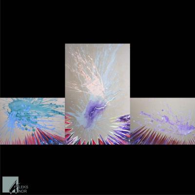 Only Mountains are better than Mountains! Fantasy Triptych X,K,L (Andes Wall Art). Mishustin Aleksandr