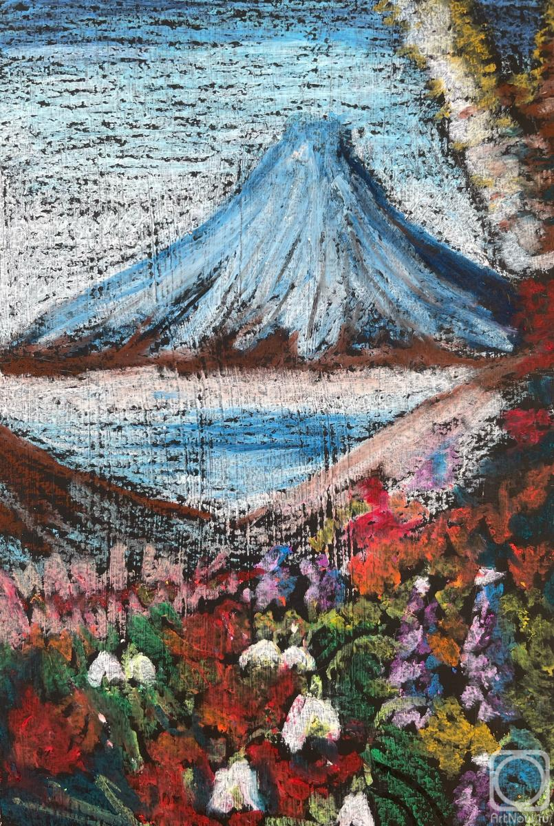 Utlyakova Anastasiya. Miniature summer landscape. Oil pastels. Framed