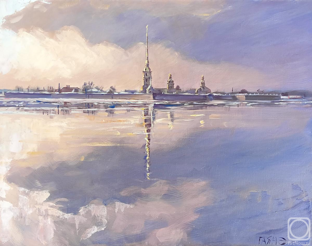 Dobrovolskaya Gayane. Petersburg, Neva, spring, sunset