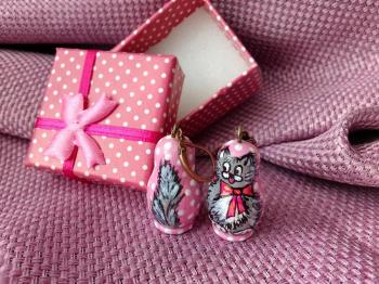Earrings Matryoshka Cats