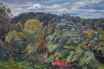 View of the pine forest, Borovsk (Houses In The Distance). Zhlabovich Anatoly