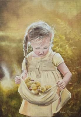 The girl and the ducklings. Dankova Alyona