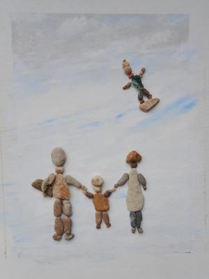 Winter Weekend - Sea Stone Painting (Winter Sea Painting). Makarenko Lyudmila