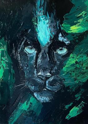 Panther. A look from the shadows