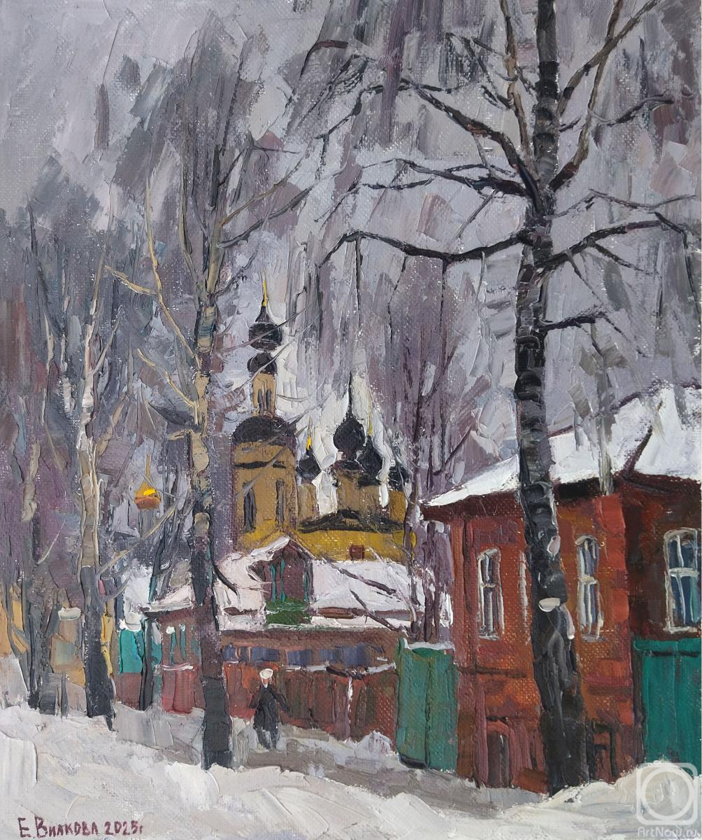 Картина маслом на холсте. Вилкова Елена. Серебряный день зимы