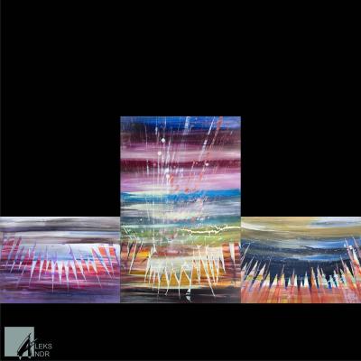 Only Mountains are better than Mountains! Fantasy Triptych C,M,N (Andes Wall Art). Mishustin Aleksandr