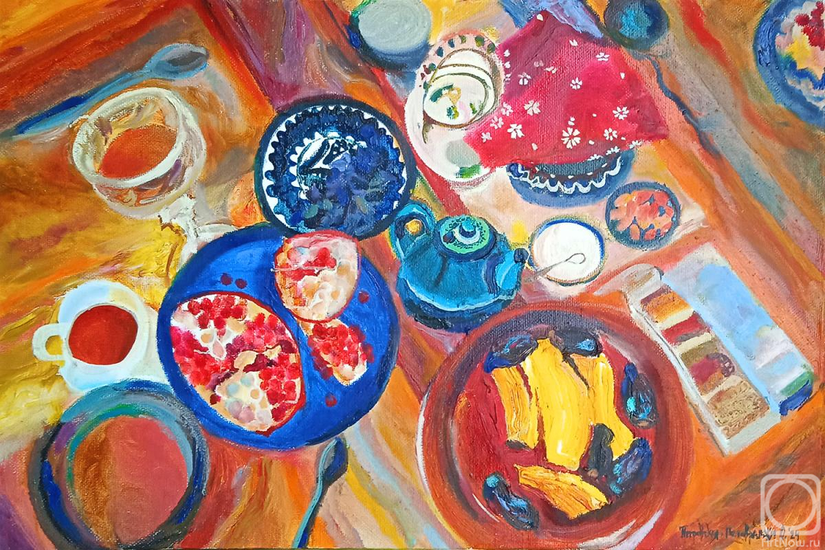 Petrovskaya-Petovraji Olga. Still life with oriental sweets