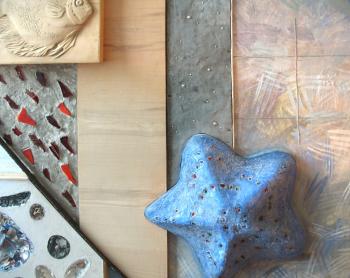 Star-fish&Discus / Composition on the East wall of a Kindergarten staircase interior (Detail)