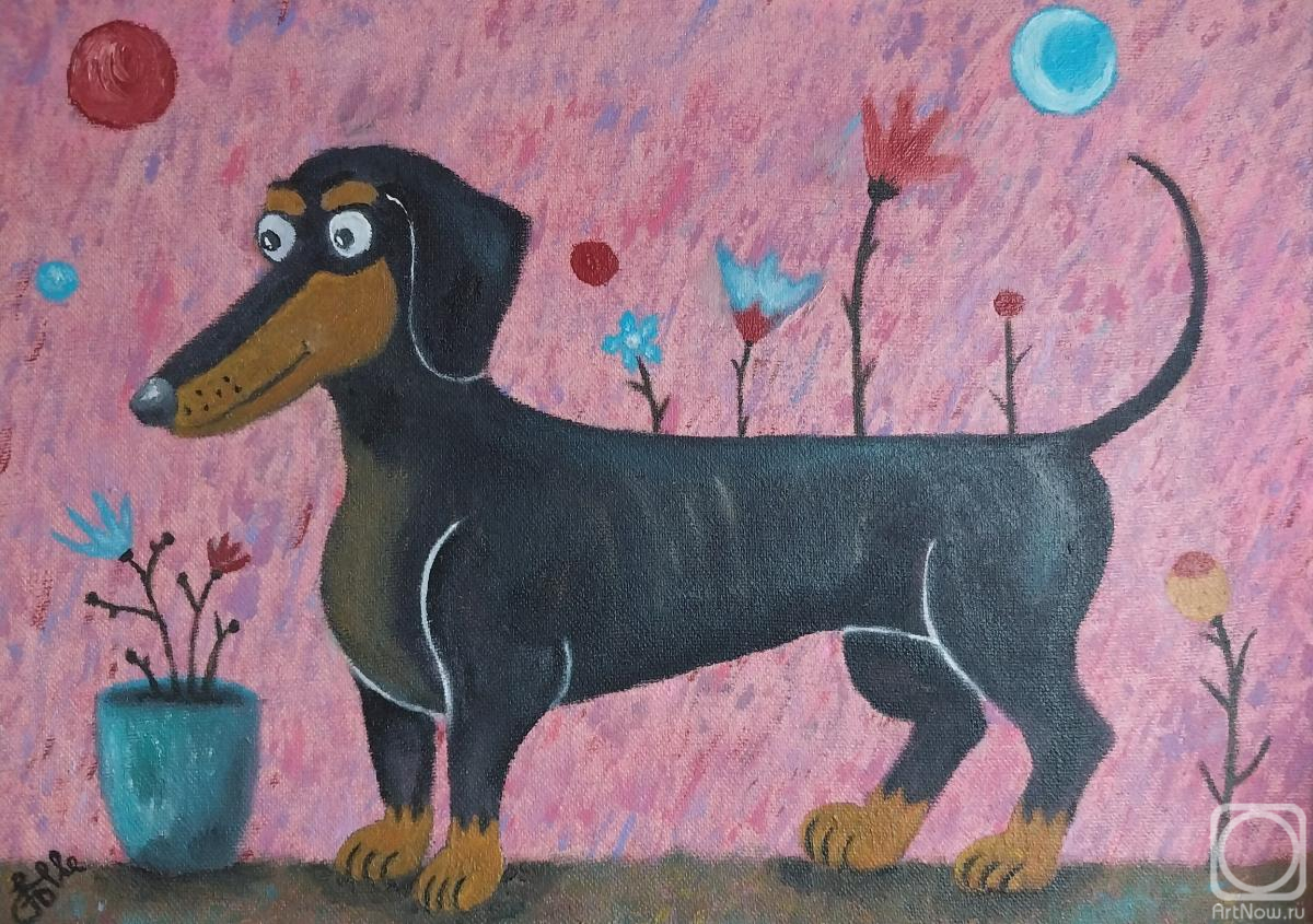������� ������ �� ������. ������� ����. Pink world Dachshund